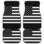 Black American Flag Print Front and Back Car Floor Mats