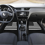 Black American Flag Print Front and Back Car Floor Mats