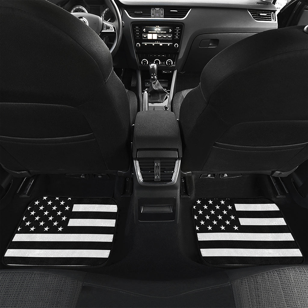 Black American Flag Print Front and Back Car Floor Mats