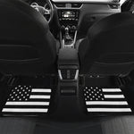 Black American Flag Print Front and Back Car Floor Mats