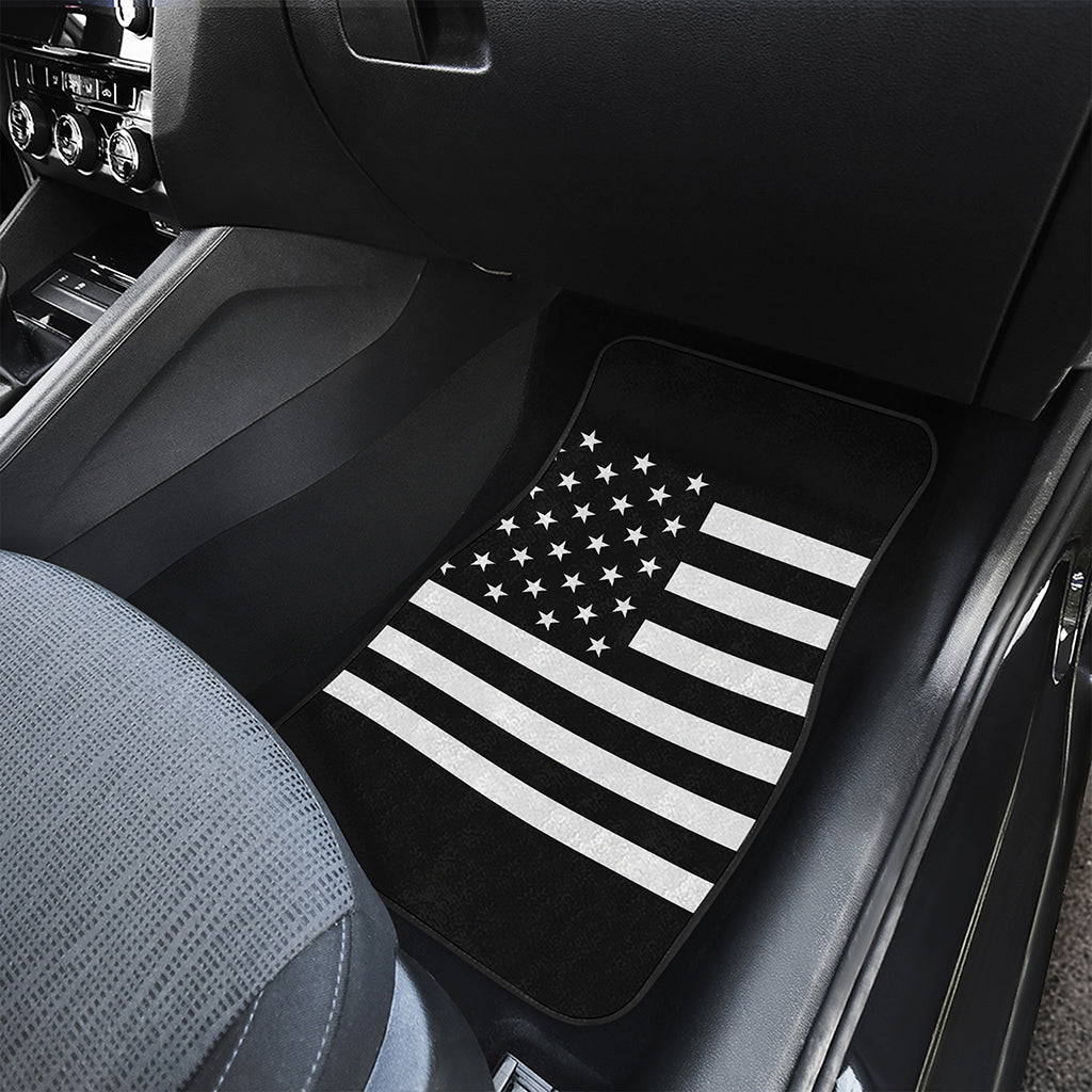 Black American Flag Print Front Car Floor Mats