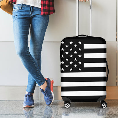 Black American Flag Print Luggage Cover