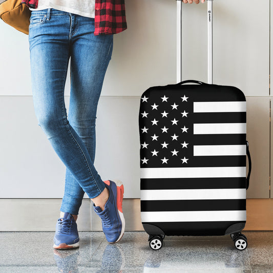 Black American Flag Print Luggage Cover