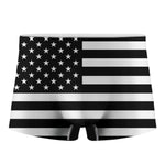 Black American Flag Print Men's Boxer Briefs