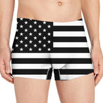 Black American Flag Print Men's Boxer Briefs