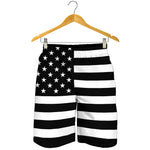 Black American Flag Print Men's Shorts