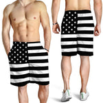 Black American Flag Print Men's Shorts