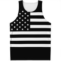 Black American Flag Print Men's Tank Top