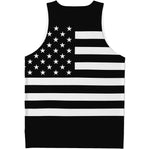 Black American Flag Print Men's Tank Top