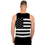 Black American Flag Print Men's Tank Top