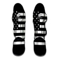 Black American Flag Print Muay Thai Shin Guards