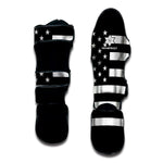 Black American Flag Print Muay Thai Shin Guard