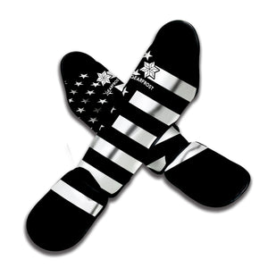 Black American Flag Print Muay Thai Shin Guard