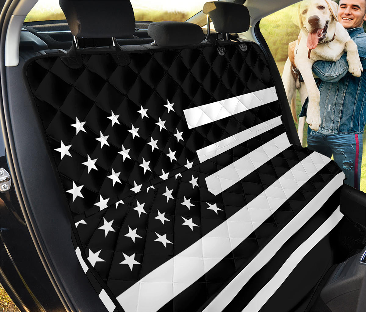 Black American Flag Print Pet Car Back Seat Cover