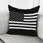 Black American Flag Print Pillow Cover
