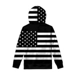 Black American Flag Print Pullover Hoodie