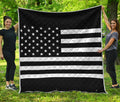 Black American Flag Print Quilt