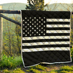 Black American Flag Print Quilt