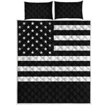 Black American Flag Print Quilt Bed Set