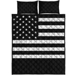 Black American Flag Print Quilt Bed Set