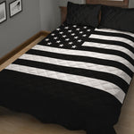 Black American Flag Print Quilt Bed Set