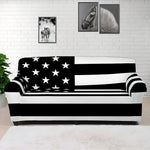 Black American Flag Print Sofa Cover