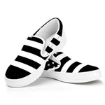 Black American Flag Print White Slip On Shoes