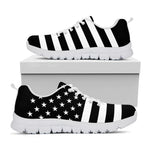 Black American Flag Print White Sneakers