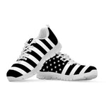 Black American Flag Print White Sneakers