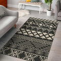 Black And Beige Aztec Pattern Print Floor Mat