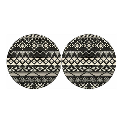 Black And Beige Aztec Pattern Print Car Coasters
