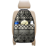 Black And Beige Aztec Pattern Print Car Seat Organizers