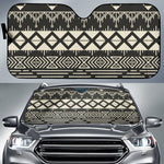 Black And Beige Aztec Pattern Print Car Sun Shade GearFrost