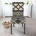 Black And Beige Aztec Pattern Print Dining Chair Slipcover