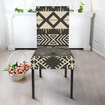 Black And Beige Aztec Pattern Print Dining Chair Slipcover