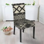 Black And Beige Aztec Pattern Print Dining Chair Slipcover