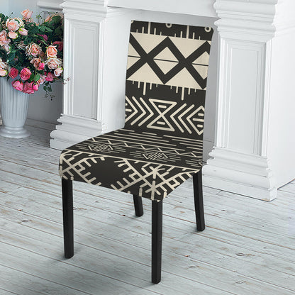 Black And Beige Aztec Pattern Print Dining Chair Slipcover