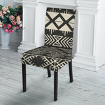 Black And Beige Aztec Pattern Print Dining Chair Slipcover
