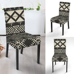 Black And Beige Aztec Pattern Print Dining Chair Slipcover