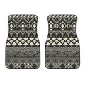 Black And Beige Aztec Pattern Print Front Car Floor Mats