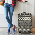 Black And Beige Aztec Pattern Print Luggage Cover