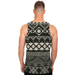 Black And Beige Aztec Pattern Print Men's Tank Top
