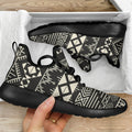 Black And Beige Aztec Pattern Print Mesh Knit Shoes