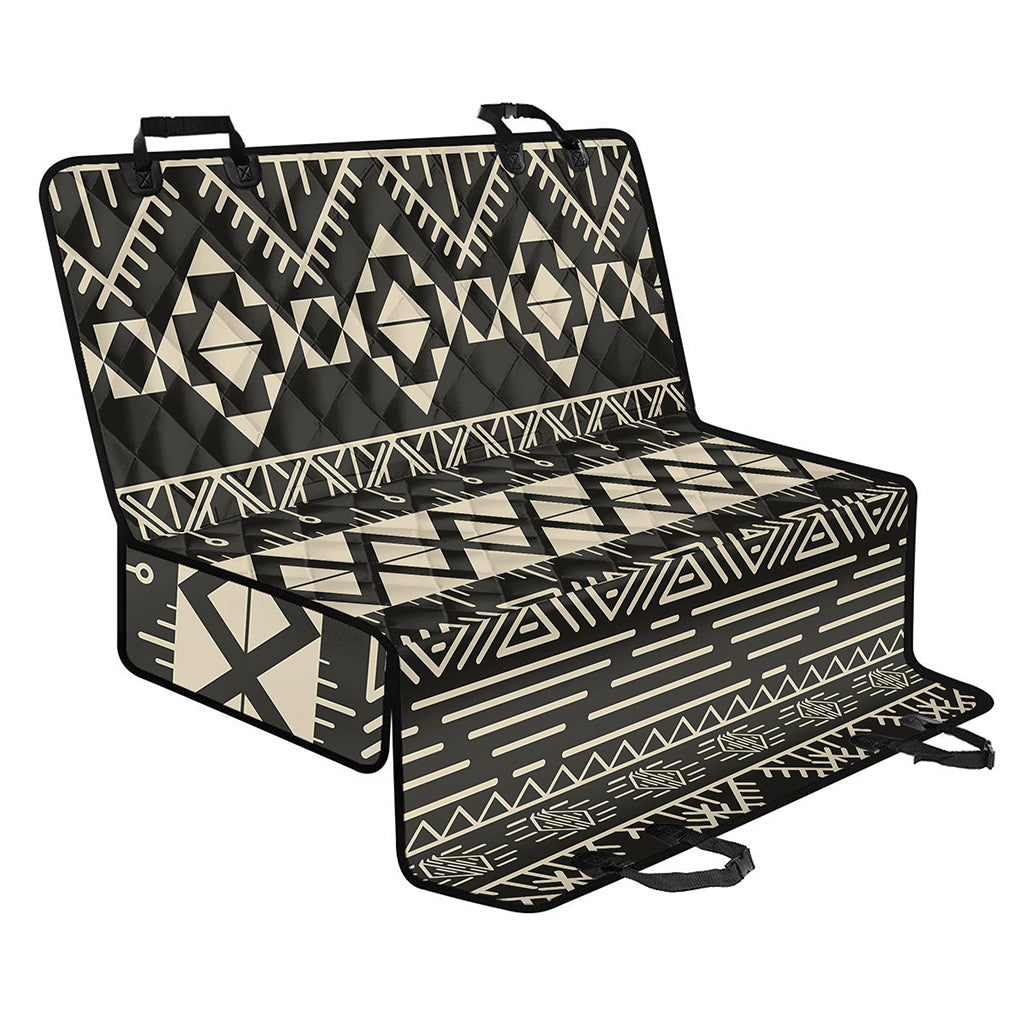 Black And Beige Aztec Pattern Print Pet Car Back Seat Cover