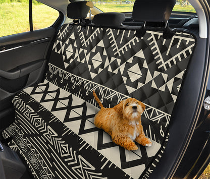 Black And Beige Aztec Pattern Print Pet Car Back Seat Cover