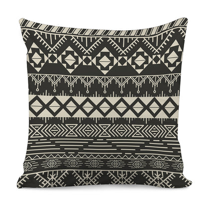 Black And Beige Aztec Pattern Print Pillow Cover