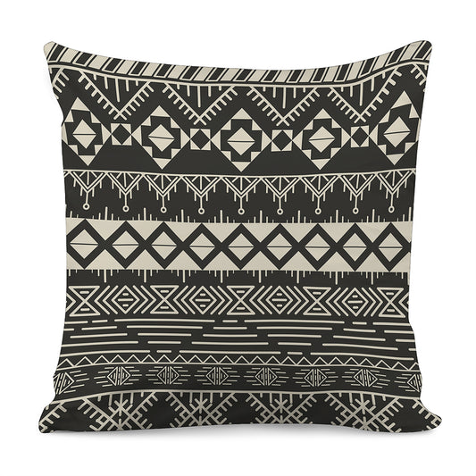 Black And Beige Aztec Pattern Print Pillow Cover