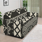 Black And Beige Aztec Pattern Print Sofa Cover