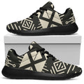 Black And Beige Aztec Pattern Print Walking Shoes