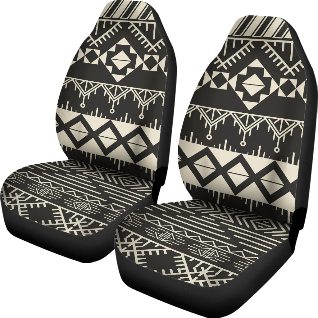 Black And Beige Aztec Pattern Print Universal Fit Car Seat Covers